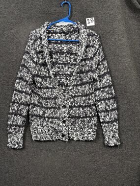 VTG Western Connection of California Cardigan Sweater Womens M Black White 90's